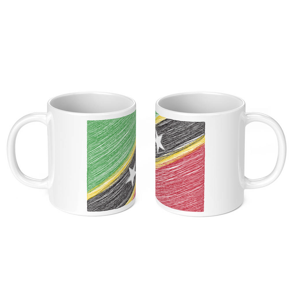 SAINT KITTS AND NEVIS SCRIBBLE FLAG 11oz NOVELTY MUG Mugs