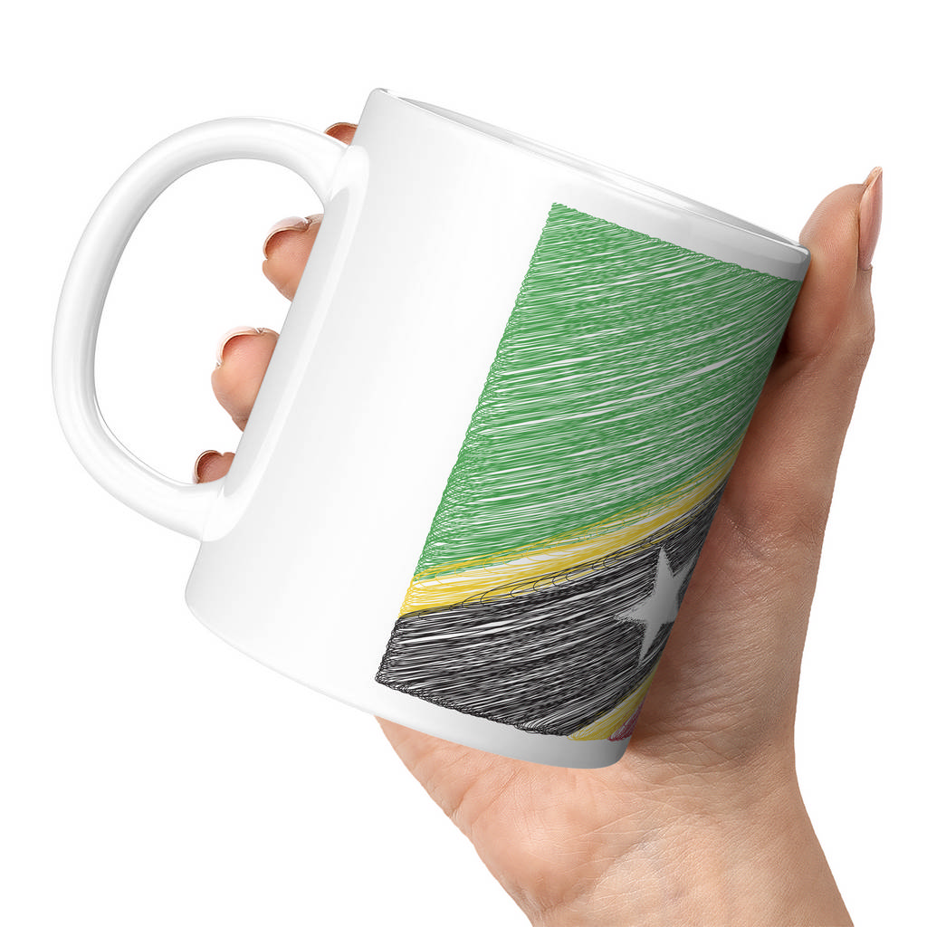 SAINT KITTS AND NEVIS SCRIBBLE FLAG 11oz NOVELTY MUG Mugs