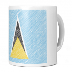 SAINT LUCIA  SCRIBBLE FLAG 11OZ NOVELTY MUG