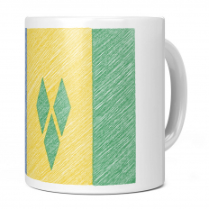 SAINT VINCENTS AND THE GRENADINES  SCRIBBLE FLAG 11OZ NOVELTY MUG