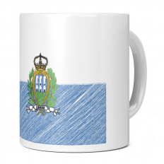 SAN MARINO  SCRIBBLE FLAG 11OZ NOVELTY MUG