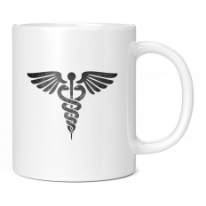 CADUCEUS STAFF OF HERMES DISTRESSED PRINT 11OZ NOVELTY MUG