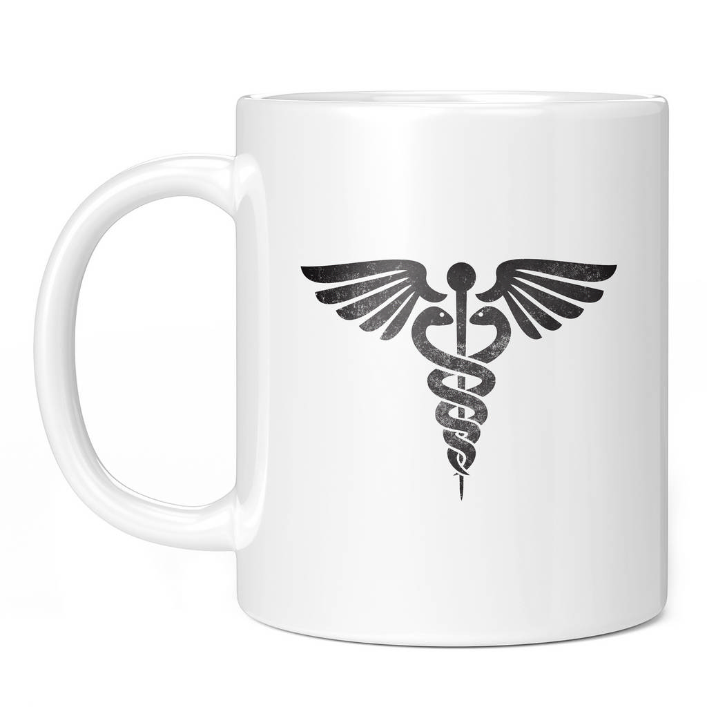 CADUCEUS STAFF OF HERMES DISTRESSED PRINT 11oz NOVELTY MUG Mugs