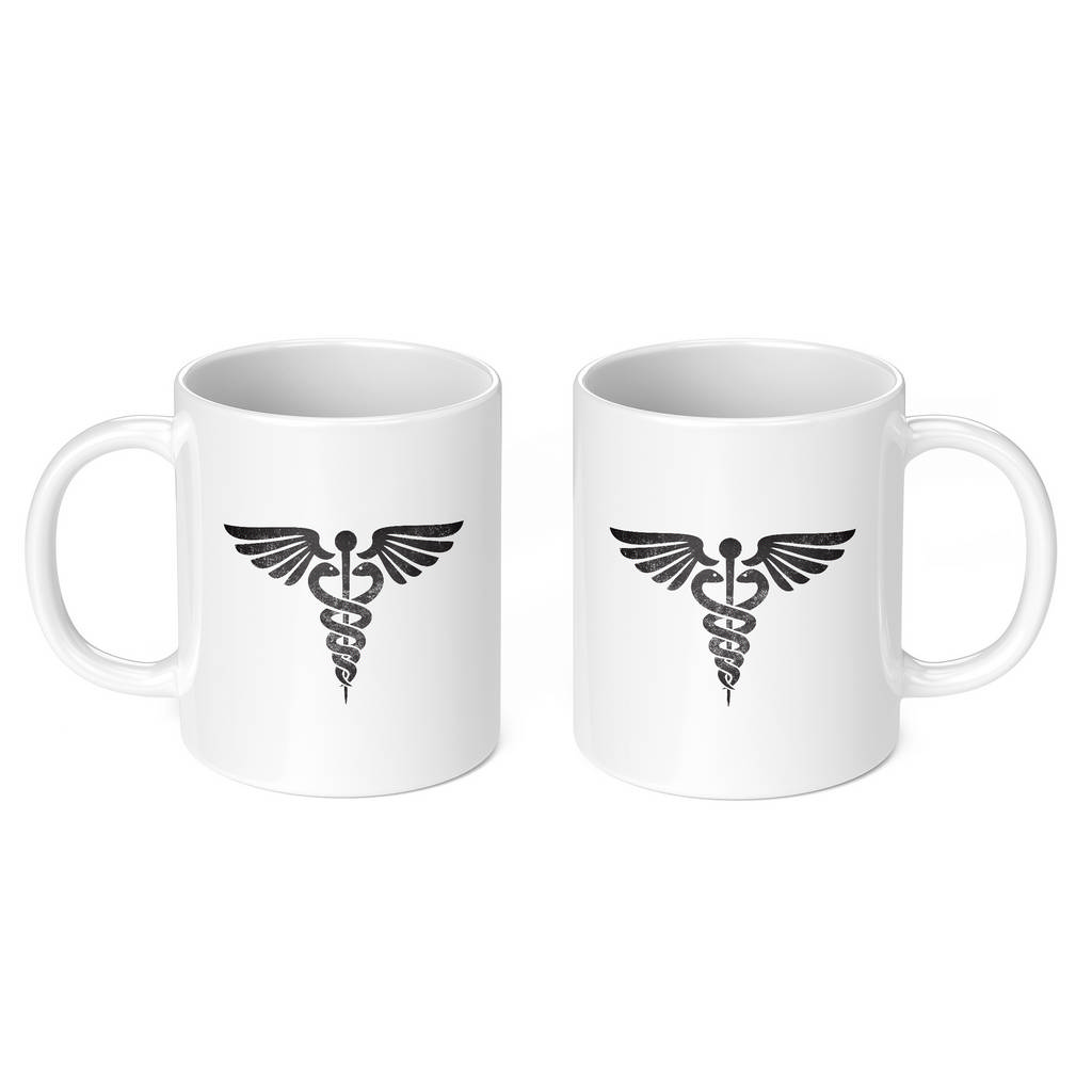 CADUCEUS STAFF OF HERMES DISTRESSED PRINT 11oz NOVELTY MUG Mugs