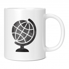 GLOBE DISTRESSED PRINT 11OZ NOVELTY MUG