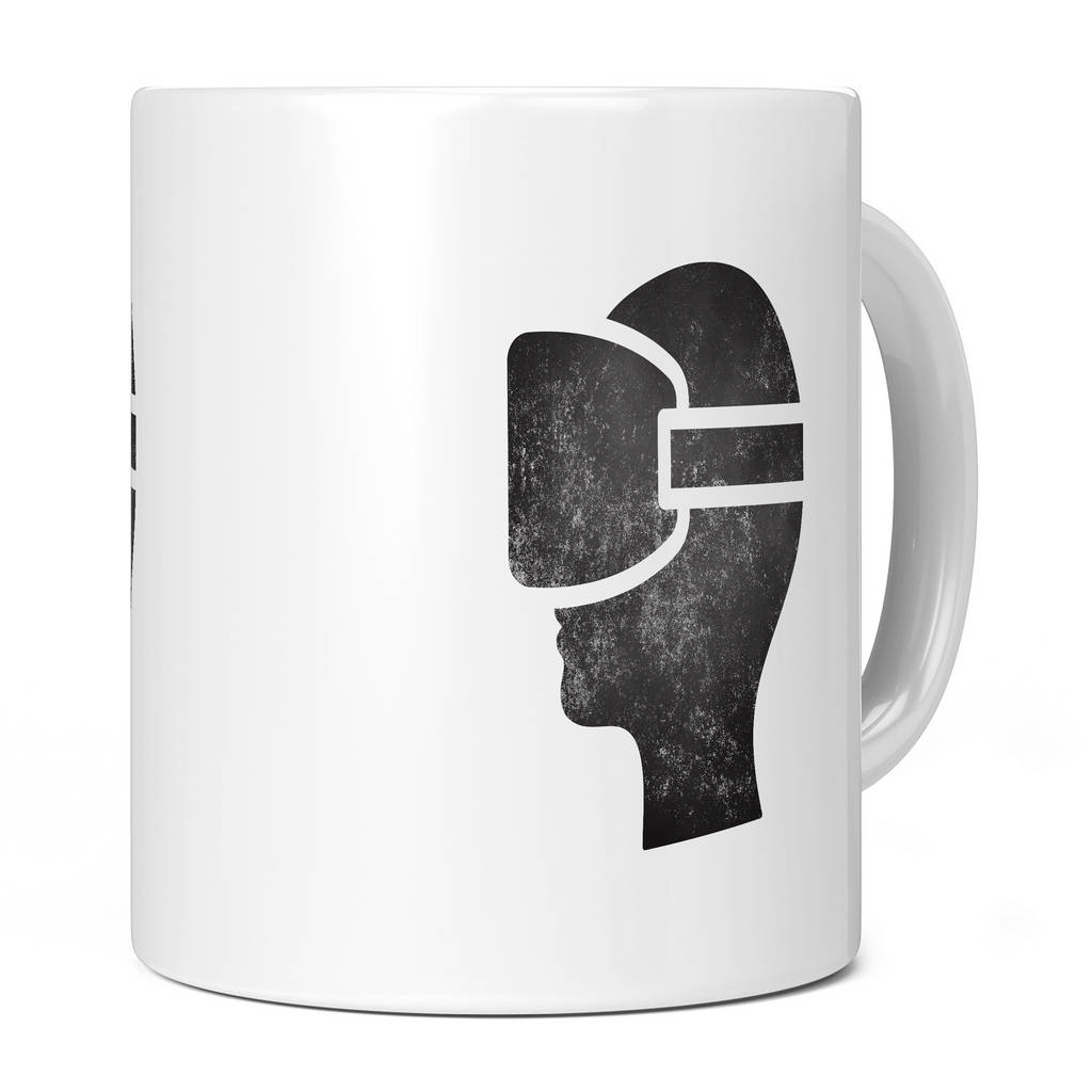 VR VIRTUAL REALITY DISTRESSED PRINT 11oz NOVELTY MUG Mugs