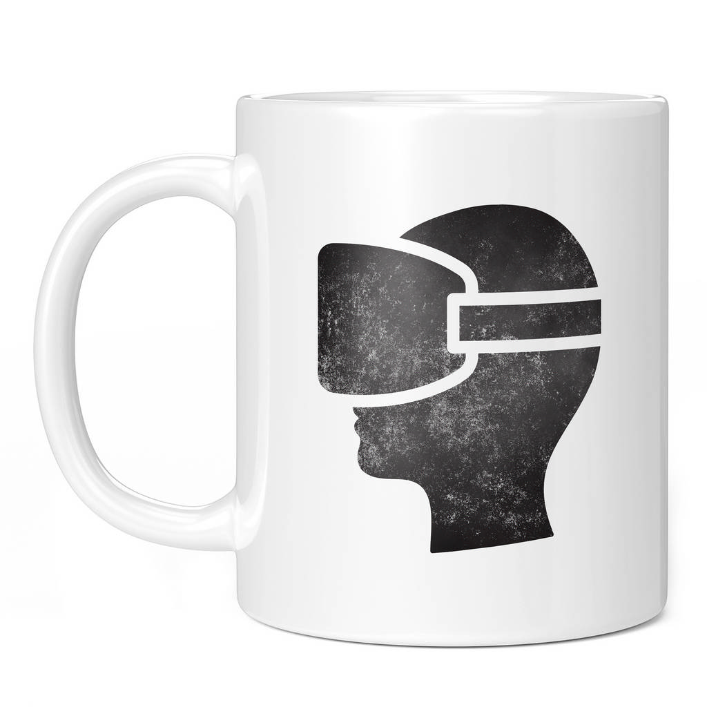 VR VIRTUAL REALITY DISTRESSED PRINT 11oz NOVELTY MUG Mugs