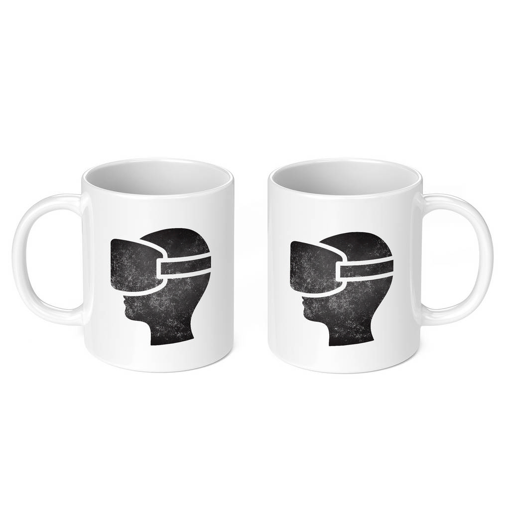 VR VIRTUAL REALITY DISTRESSED PRINT 11oz NOVELTY MUG Mugs