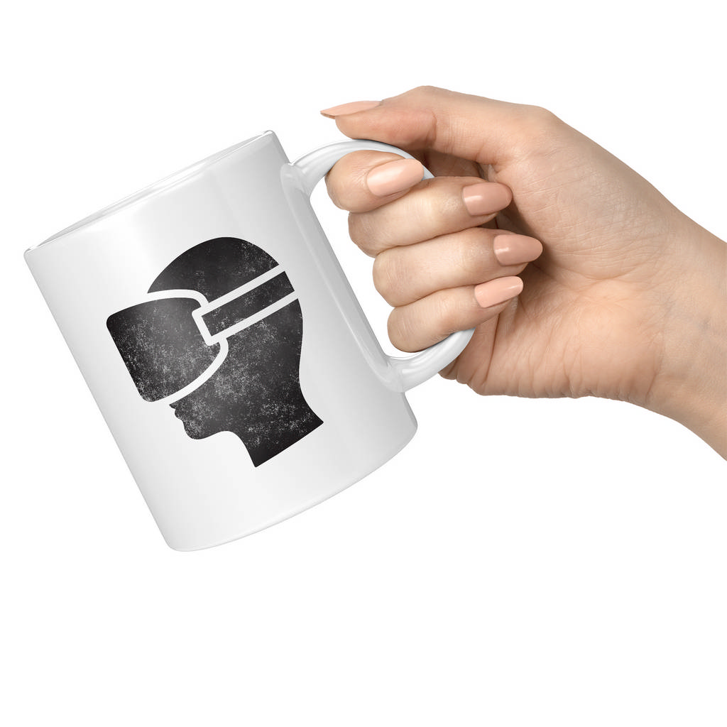 VR VIRTUAL REALITY DISTRESSED PRINT 11oz NOVELTY MUG Mugs