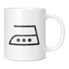 IRONING SYMBOL DISTRESSED PRINT 11OZ NOVELTY MUG