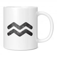 AQUARIUS ZODIAC SIGN DISTRESSED PRINT 11OZ NOVELTY MUG