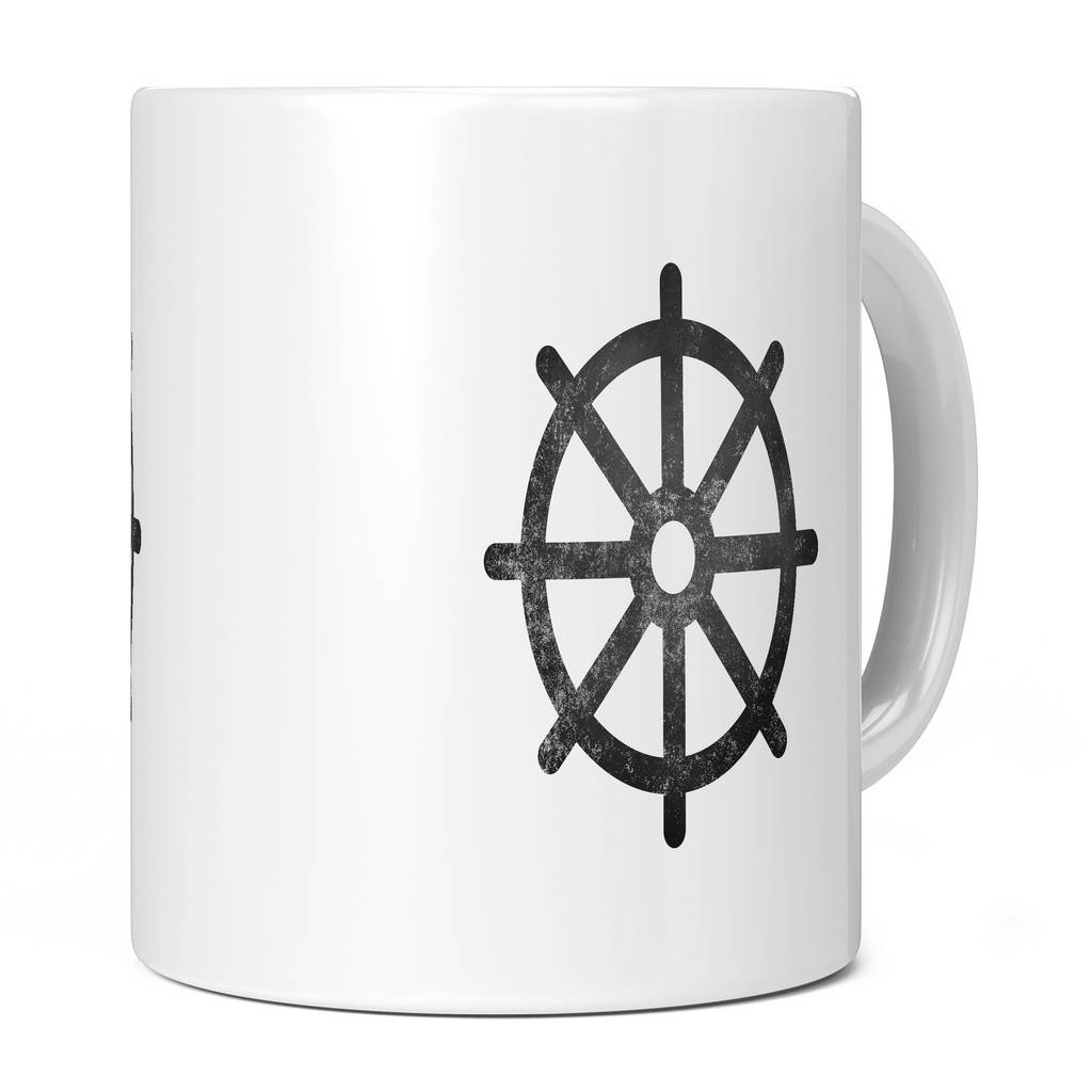 BUDDHISM DHARMACHAKRA WHEEL DISTRESSED PRINT 11oz NOVELTY MUG Mugs
