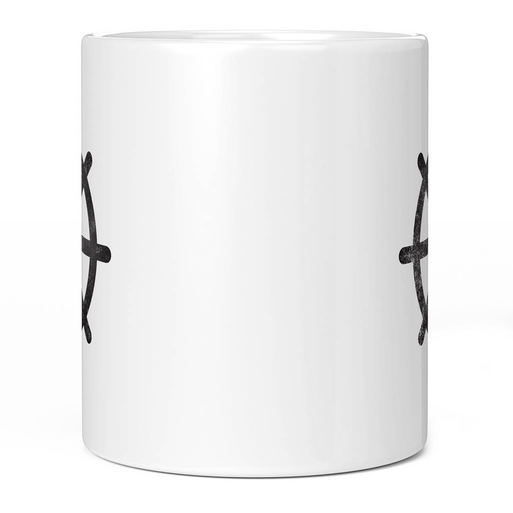 BUDDHISM DHARMACHAKRA WHEEL DISTRESSED PRINT 11oz NOVELTY MUG Mugs