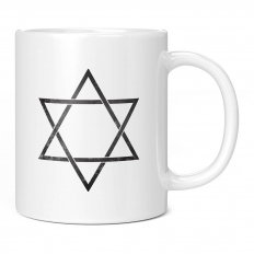 JUDAISM STAR OF DAVID DISTRESSED PRINT 11OZ NOVELTY MUG