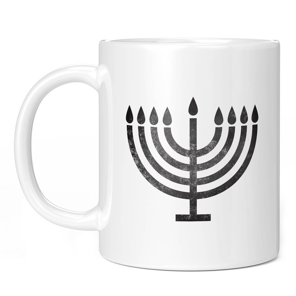 JUDAISM MENORAH DISTRESSED PRINT 11oz NOVELTY MUG Mugs
