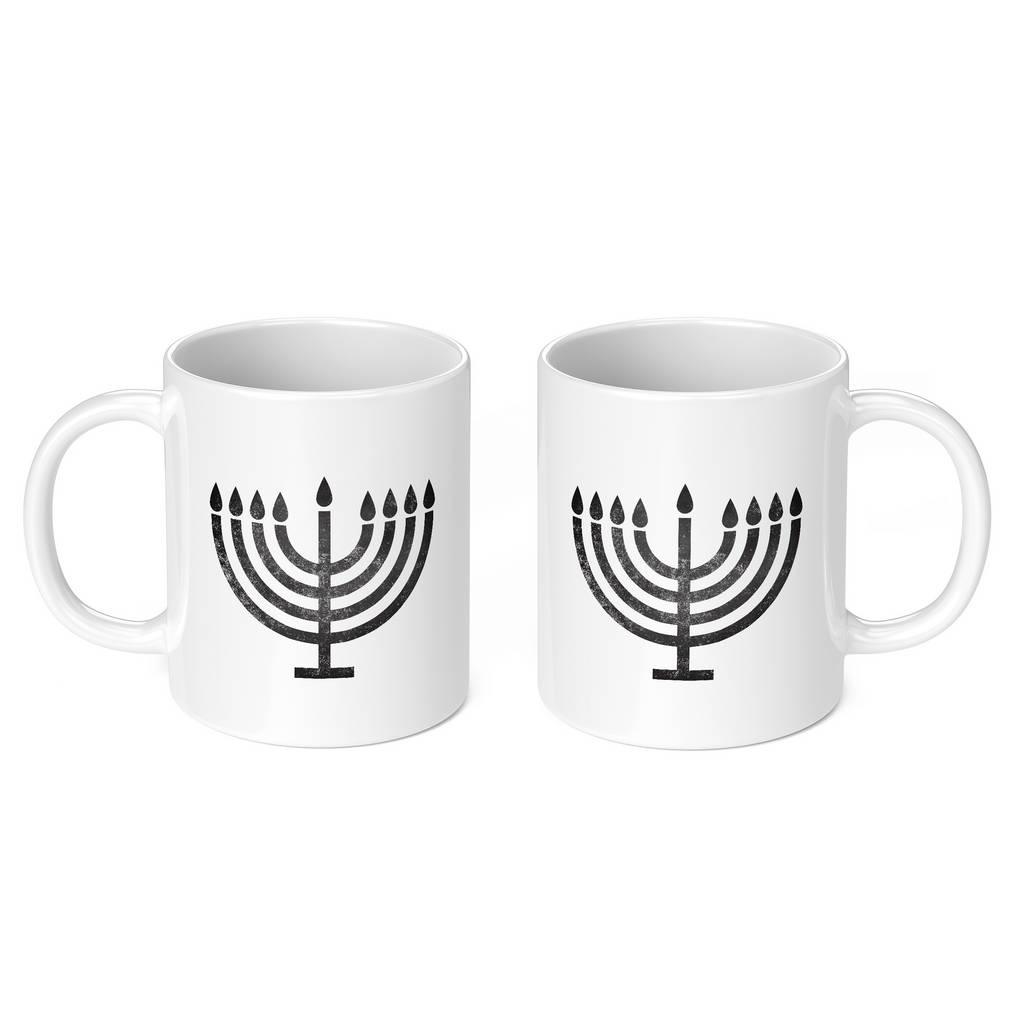 JUDAISM MENORAH DISTRESSED PRINT 11oz NOVELTY MUG Mugs