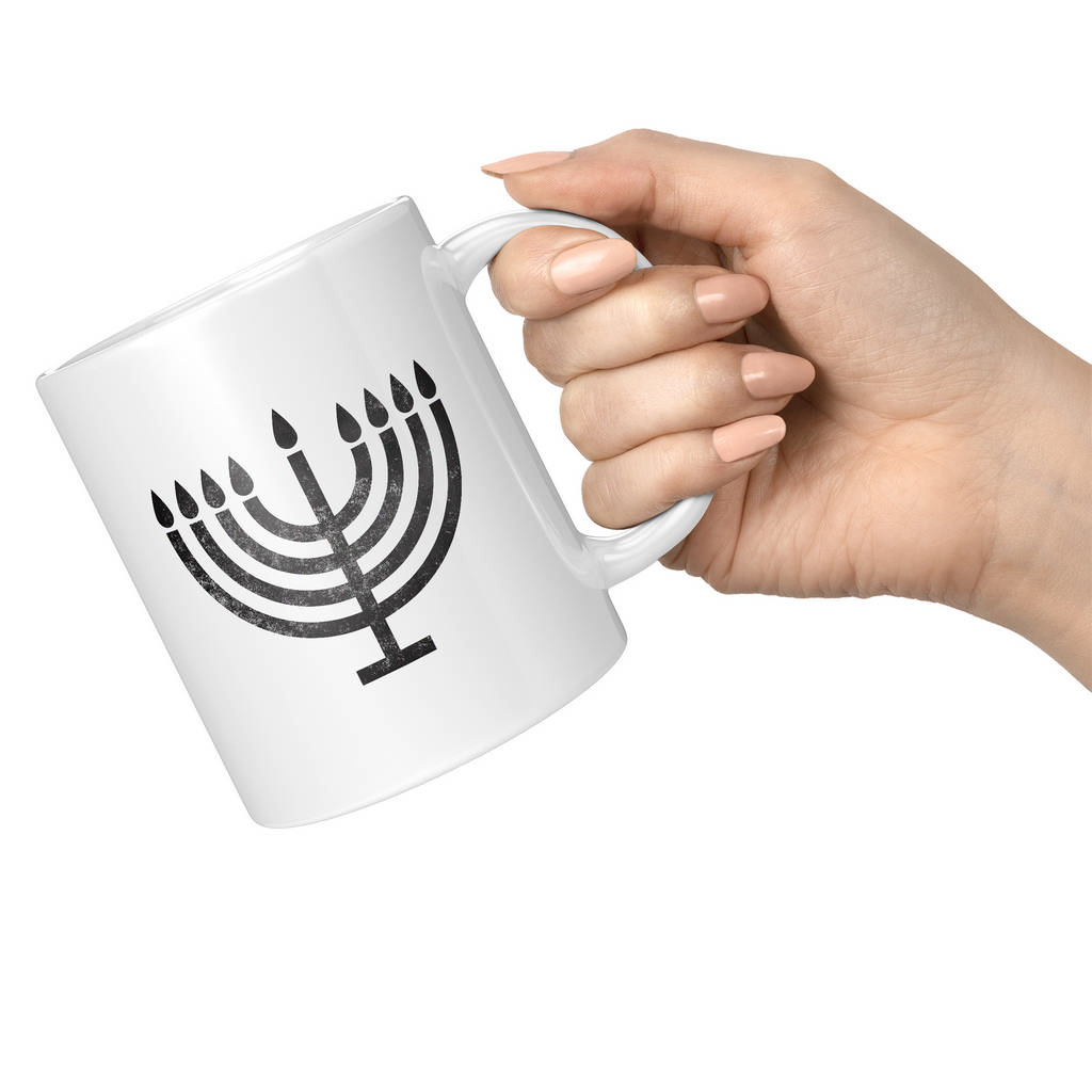 JUDAISM MENORAH DISTRESSED PRINT 11oz NOVELTY MUG Mugs
