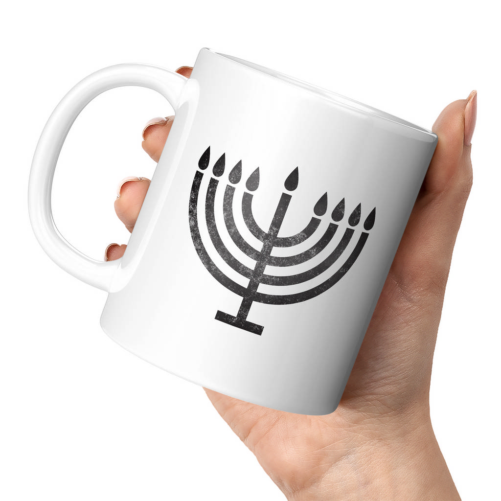 JUDAISM MENORAH DISTRESSED PRINT 11oz NOVELTY MUG Mugs