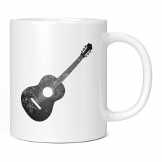 ACOUSTIC GUITAR DISTRESSED PRINT 11OZ NOVELTY MUG