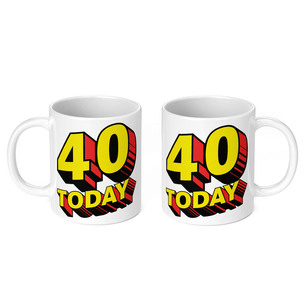 40 TODAY COMIC SUPERHERO 11oz NOVELTY MUG Mugs