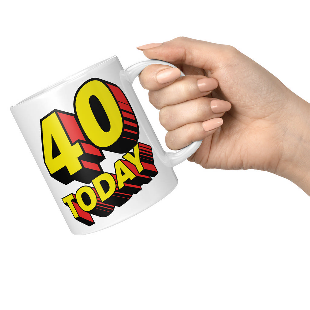 40 TODAY COMIC SUPERHERO 11oz NOVELTY MUG Mugs