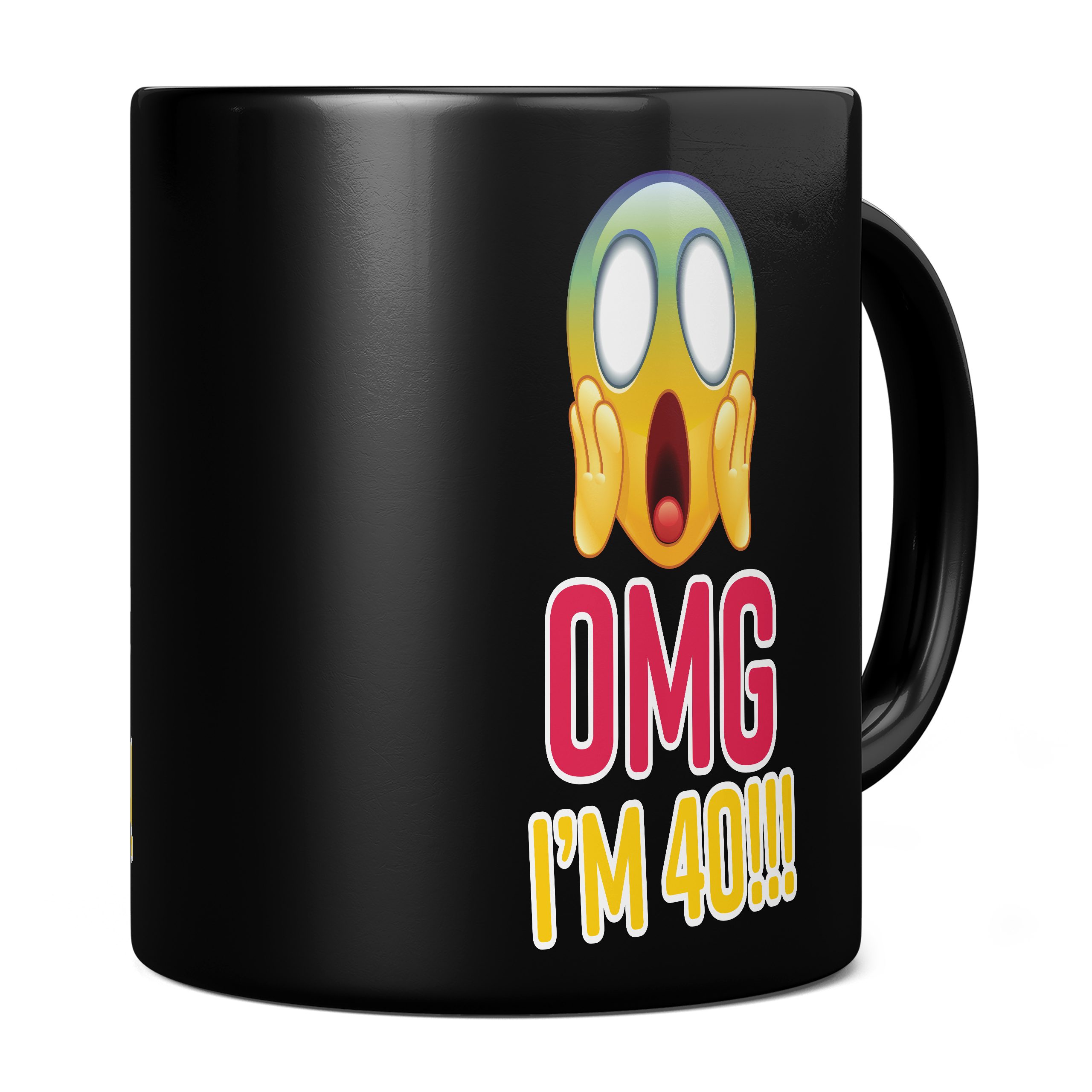 OMG I'M 40 EMOTICON 11oz NOVELTY MUG Mugs