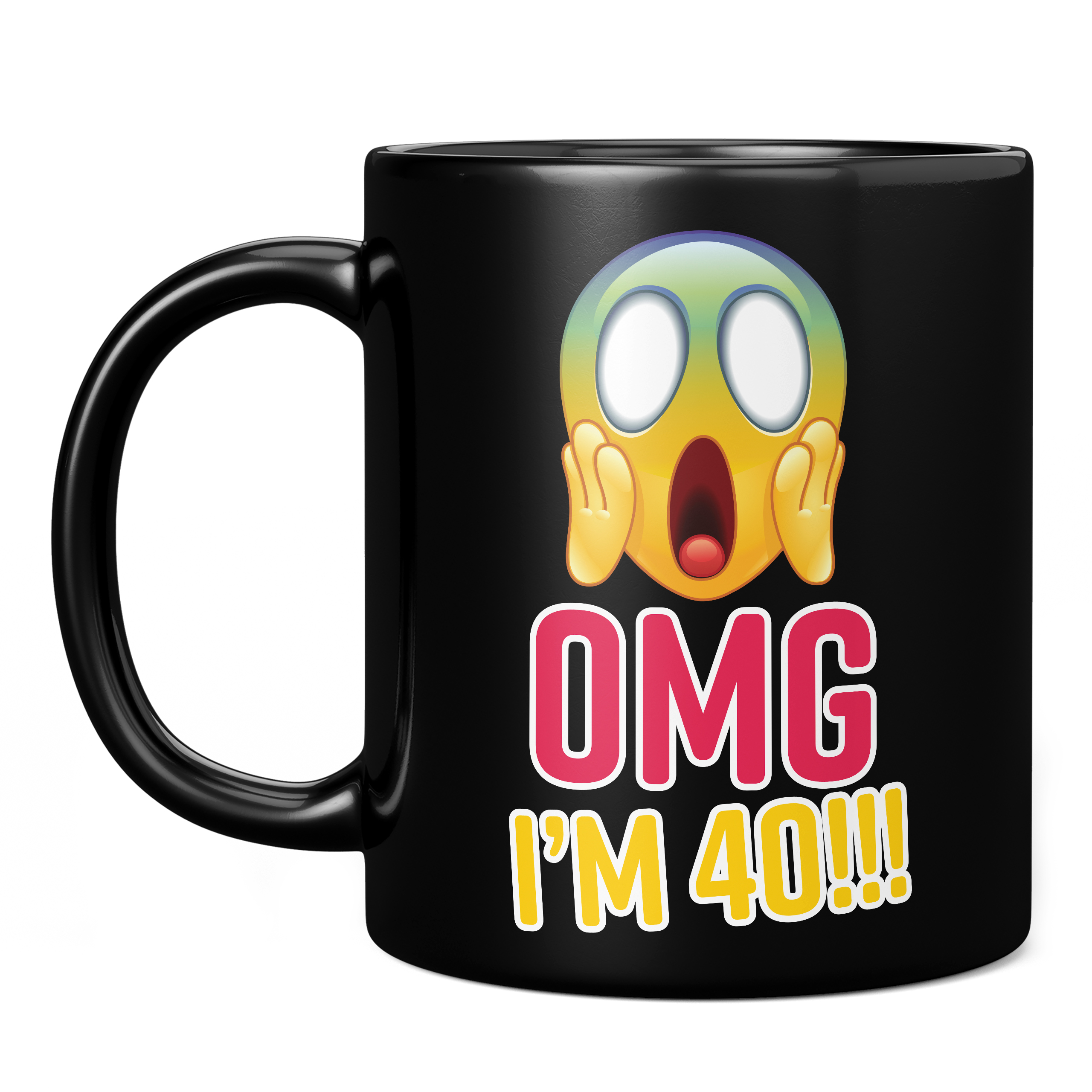 OMG I'M 40 EMOTICON 11oz NOVELTY MUG Mugs