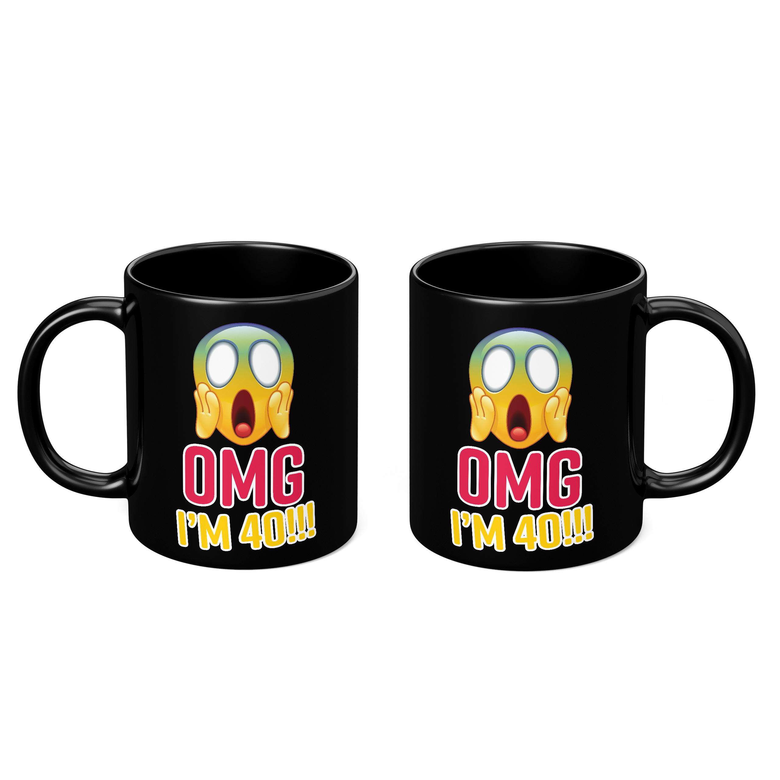 OMG I'M 40 EMOTICON 11oz NOVELTY MUG Mugs
