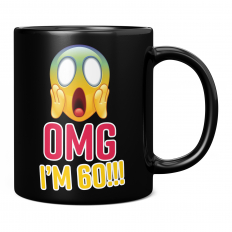 OMG I'M 60 EMOTICON 11OZ NOVELTY MUG