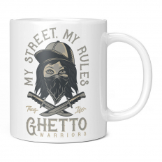 GHETTO WARRIORS THUG LIFE 11OZ NOVELTY MUG