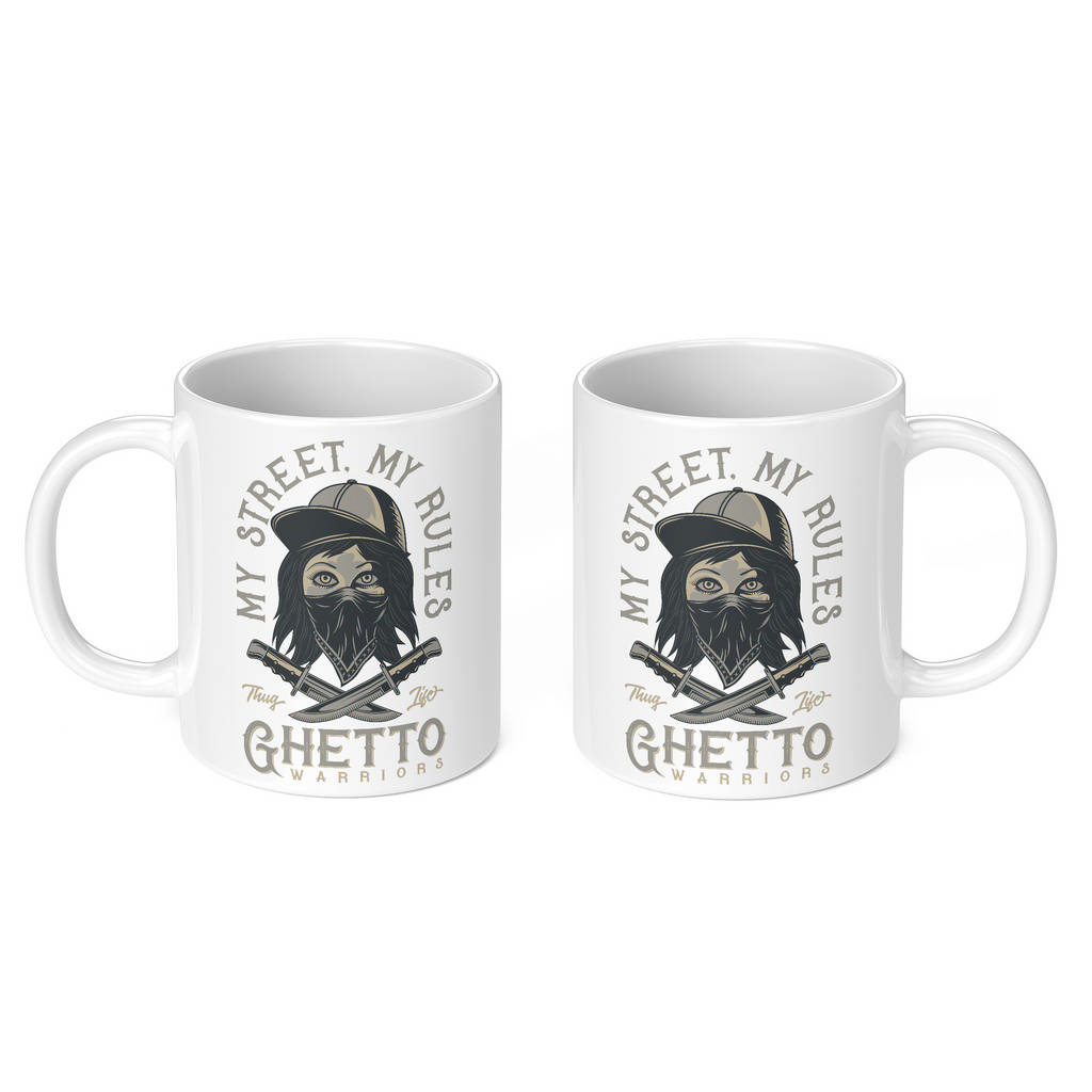 GHETTO WARRIORS THUG LIFE 11oz NOVELTY MUG Mugs