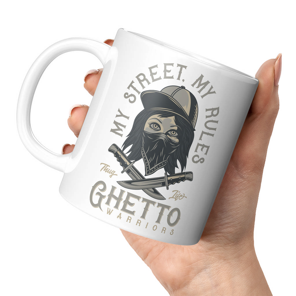 GHETTO WARRIORS THUG LIFE 11oz NOVELTY MUG Mugs