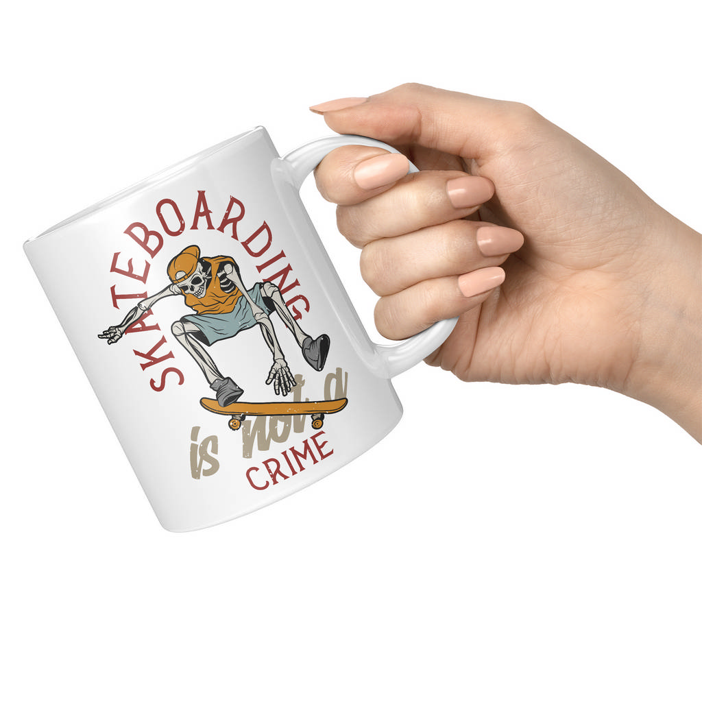 SKATEBOARDING IS NOT A CRIME 11oz NOVELTY MUG Mugs