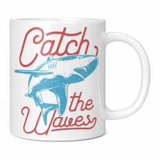 SHARK CATCH THE WAVES 11OZ NOVELTY MUG