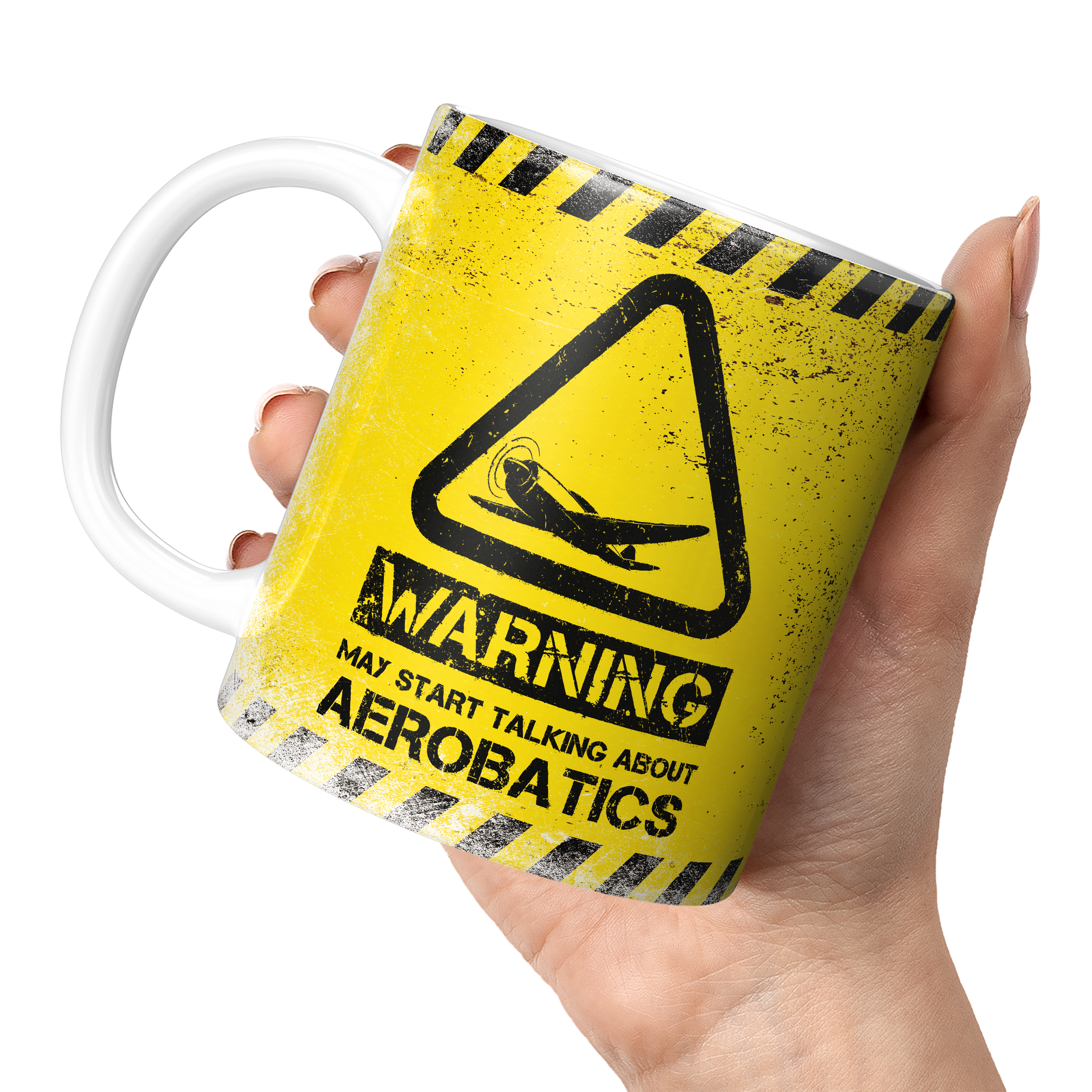 WARNING MAY START TALKING ABOUT AEROBATICS 11oz NOVELTY MUG Mugs