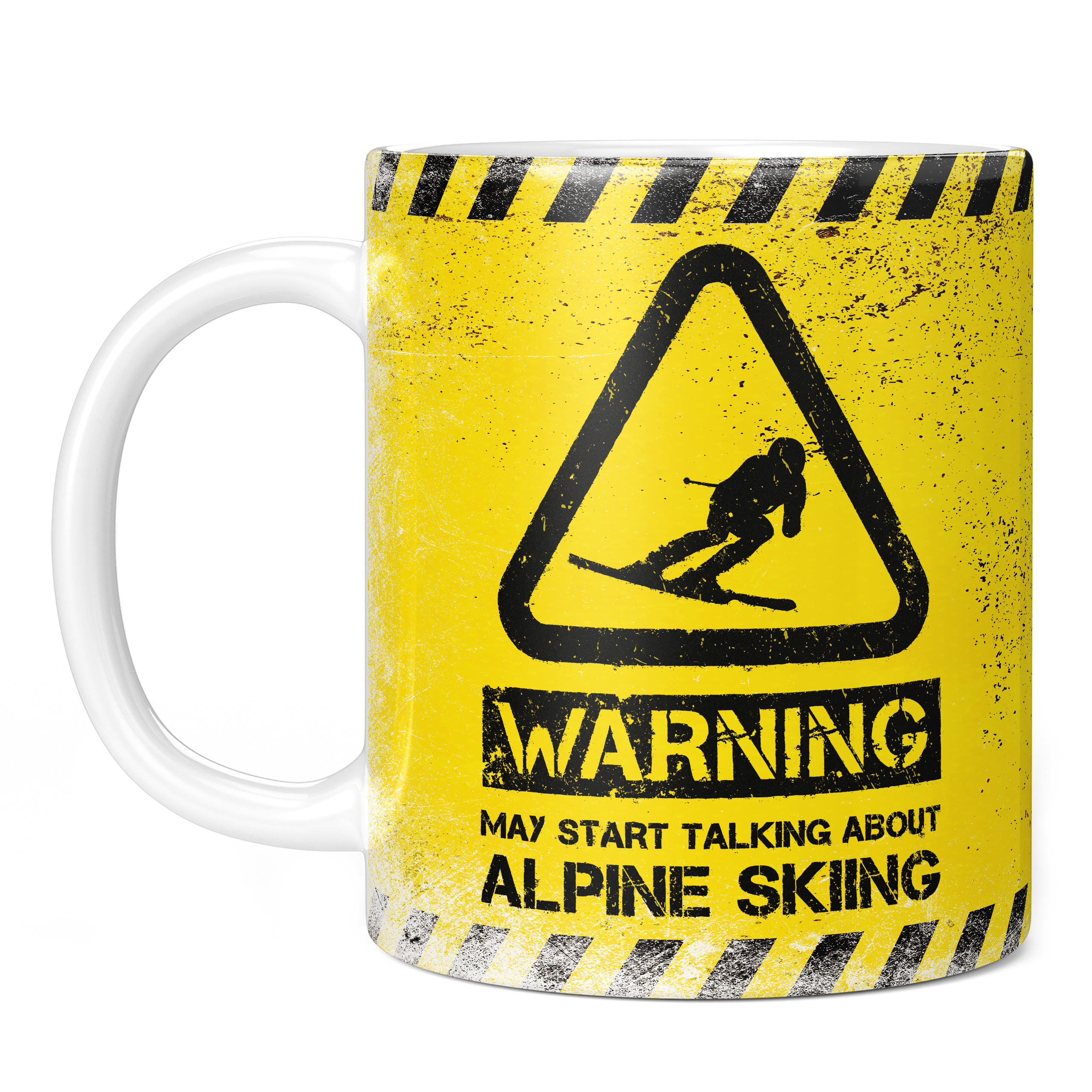 WARNING MAY START TALKING ABOUT ALPINE SKIING 11oz NOVELTY MUG Mugs