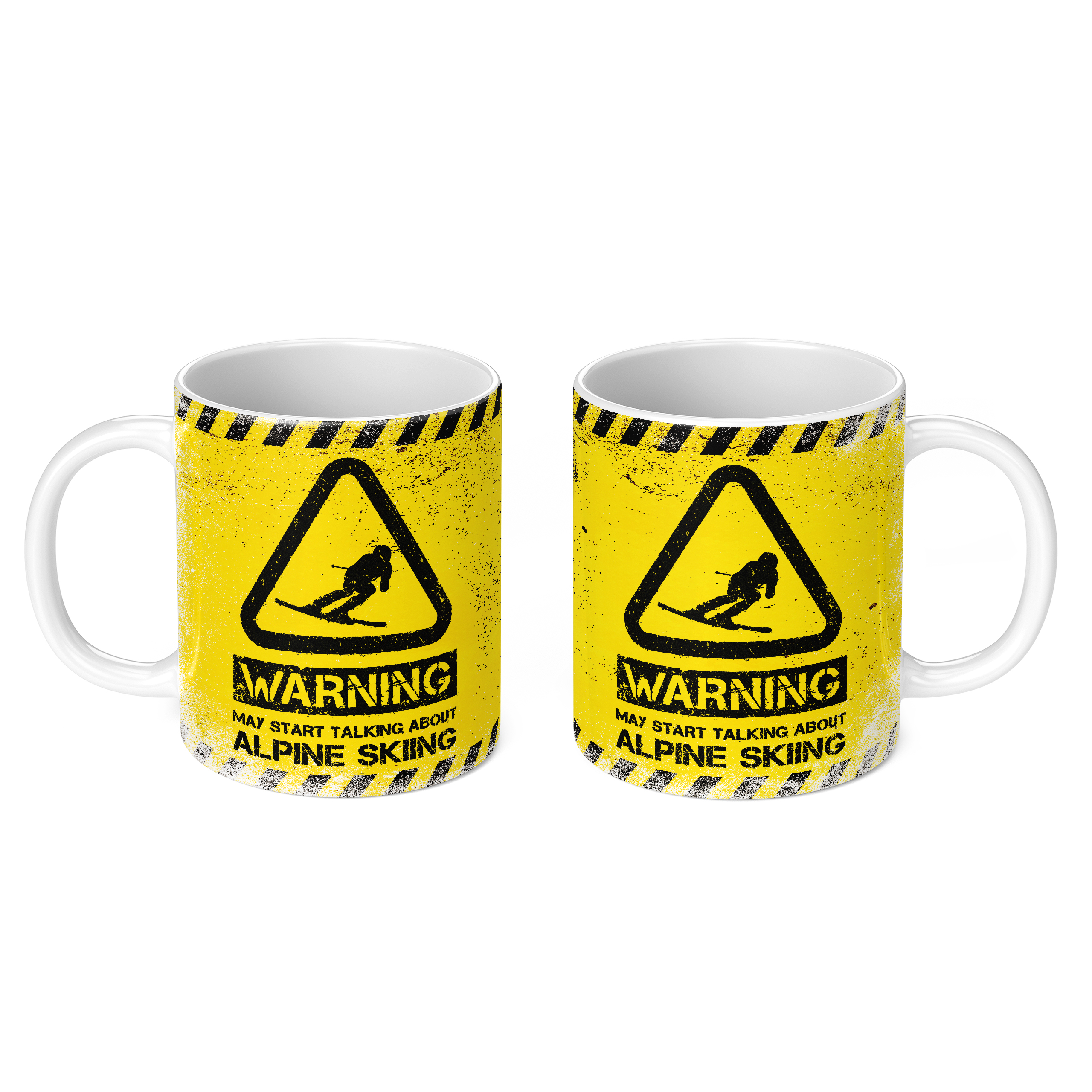 WARNING MAY START TALKING ABOUT ALPINE SKIING 11oz NOVELTY MUG Mugs