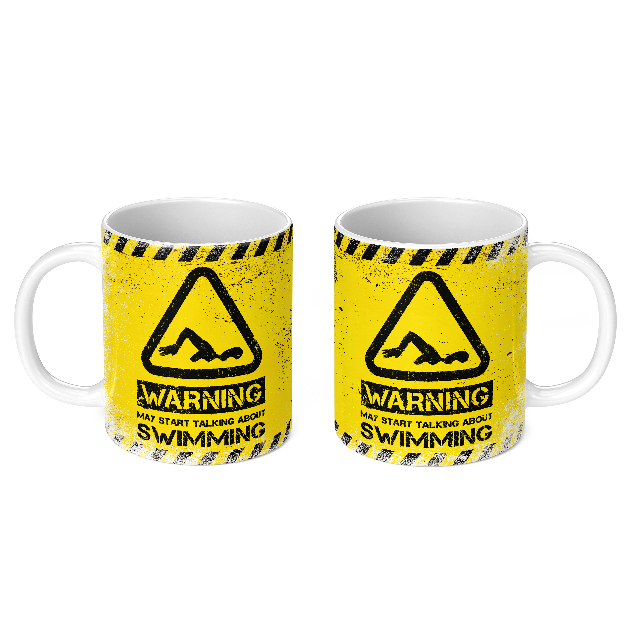 WARNING MAY START TALKING ABOUT SWIMMING 11oz NOVELTY MUG Mugs