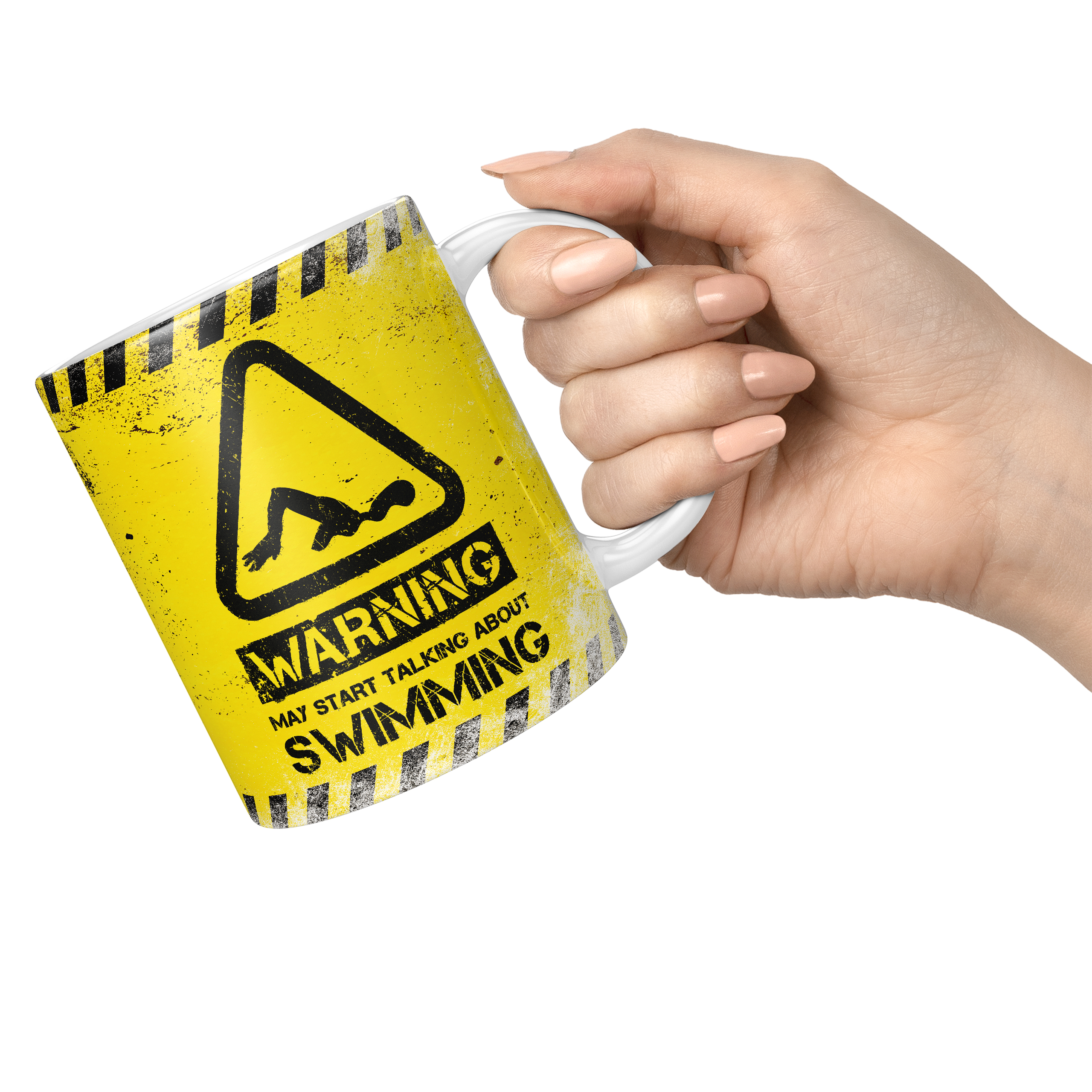 WARNING MAY START TALKING ABOUT SWIMMING 11oz NOVELTY MUG Mugs