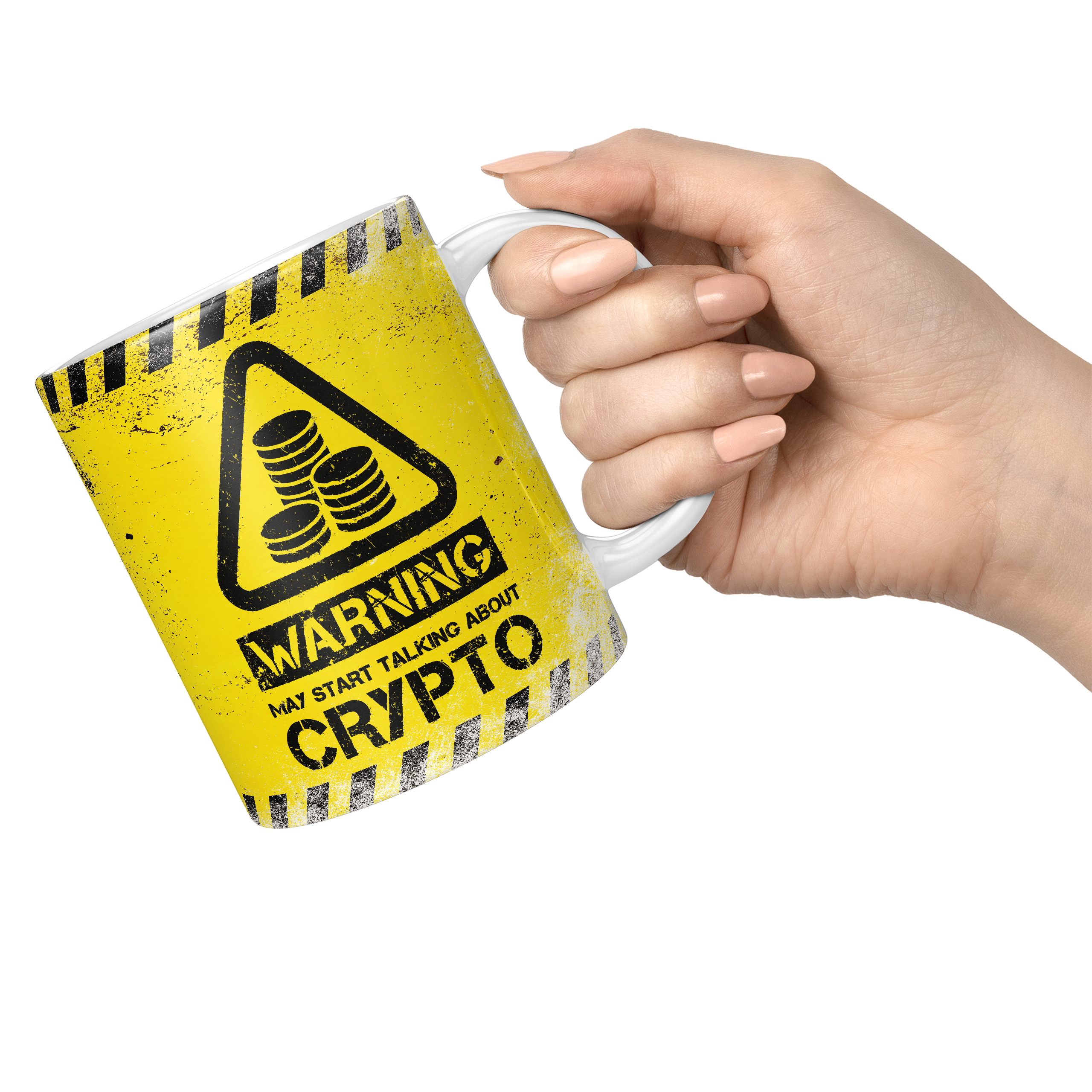 WARNING MAY START TALKING ABOUT CRYPTO 11oz NOVELTY MUG Mugs