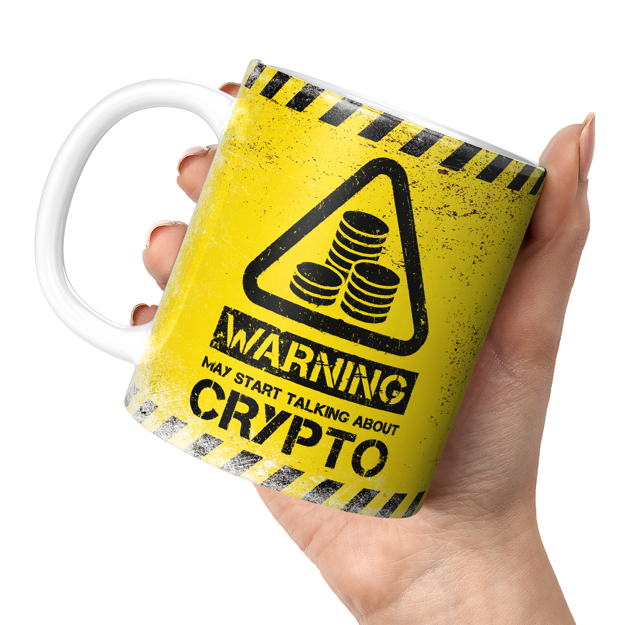 WARNING MAY START TALKING ABOUT CRYPTO 11oz NOVELTY MUG Mugs
