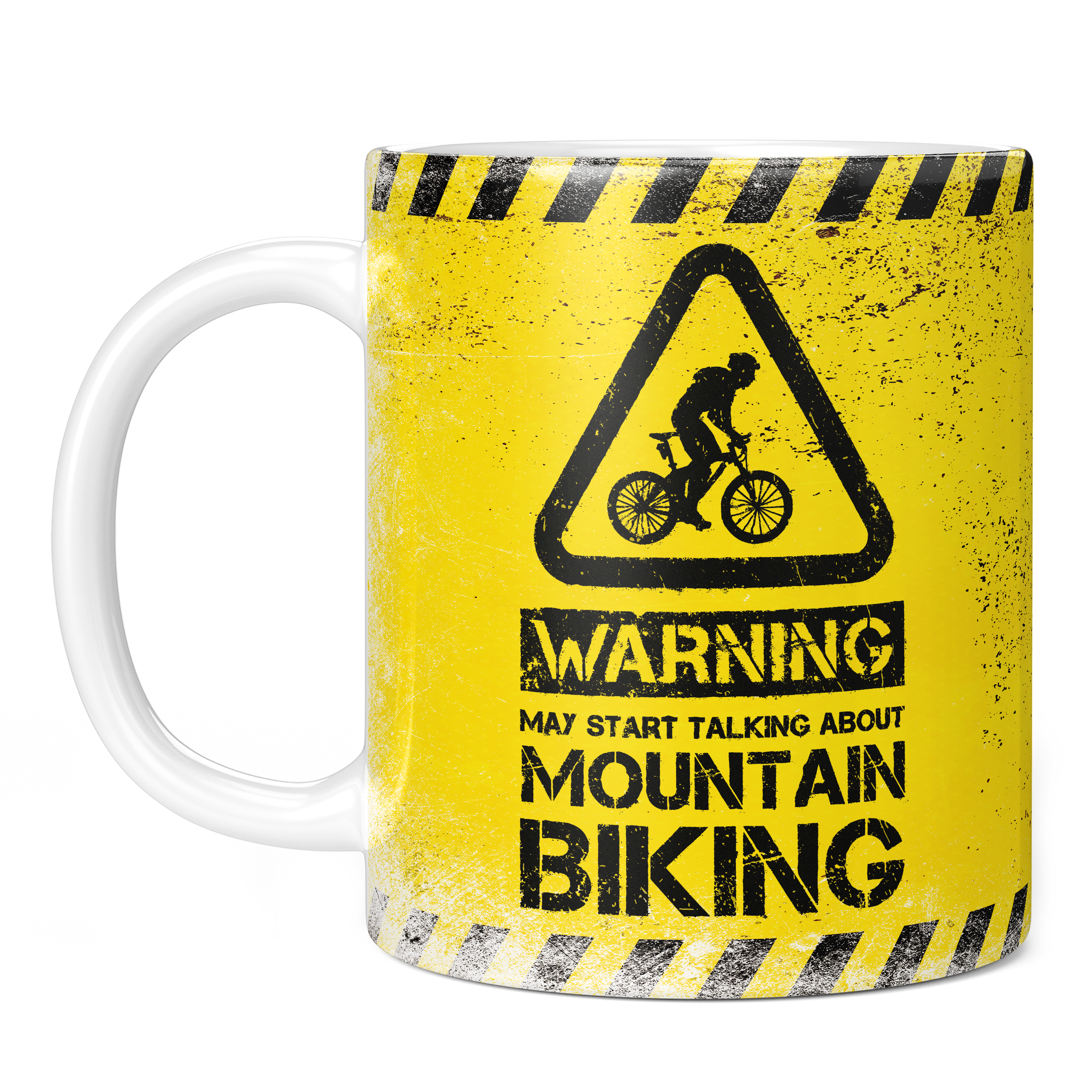 WARNING MAY START TALKING ABOUT MOUNTAIN BIKING 11oz NOVELTY MUG Mugs