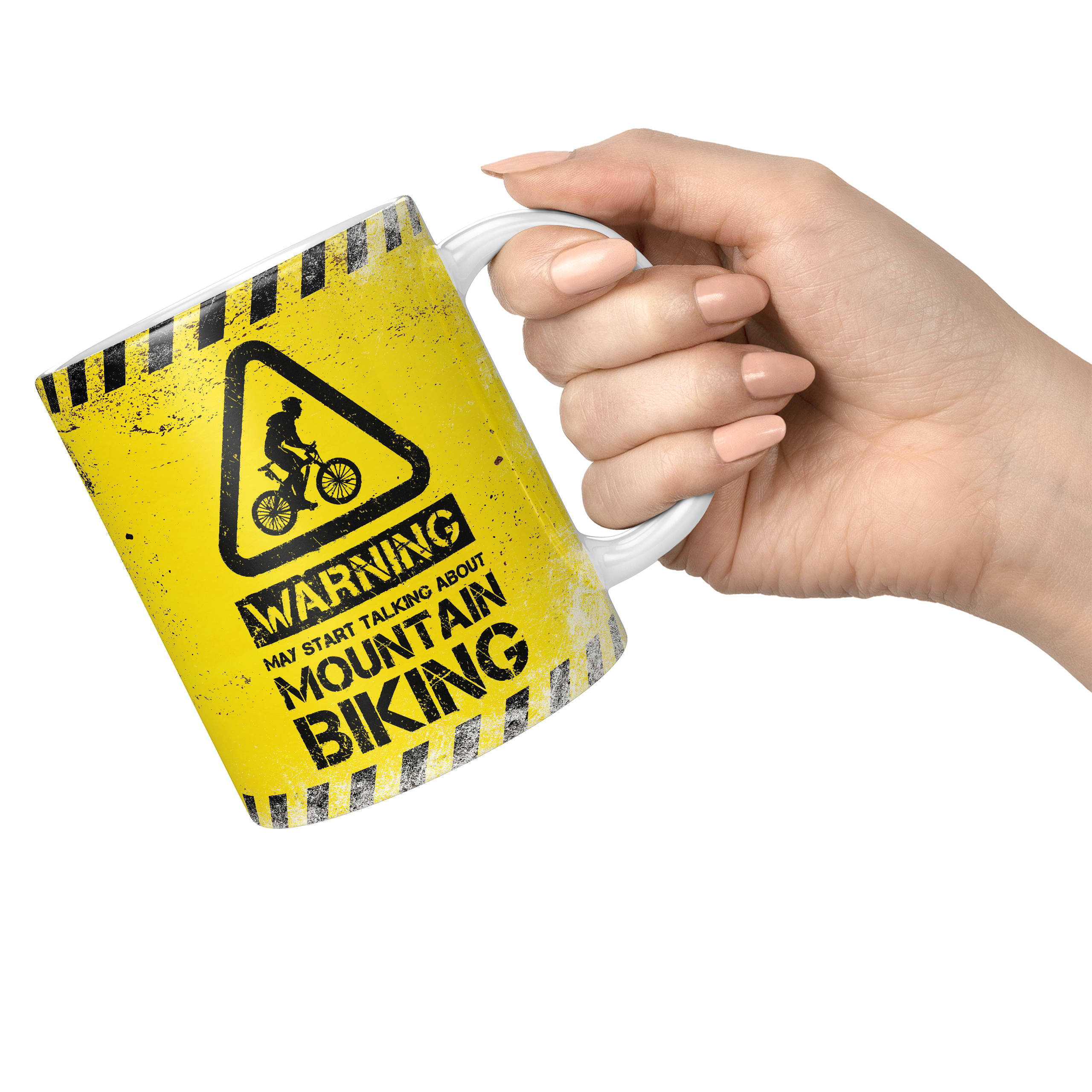 WARNING MAY START TALKING ABOUT MOUNTAIN BIKING 11oz NOVELTY MUG Mugs
