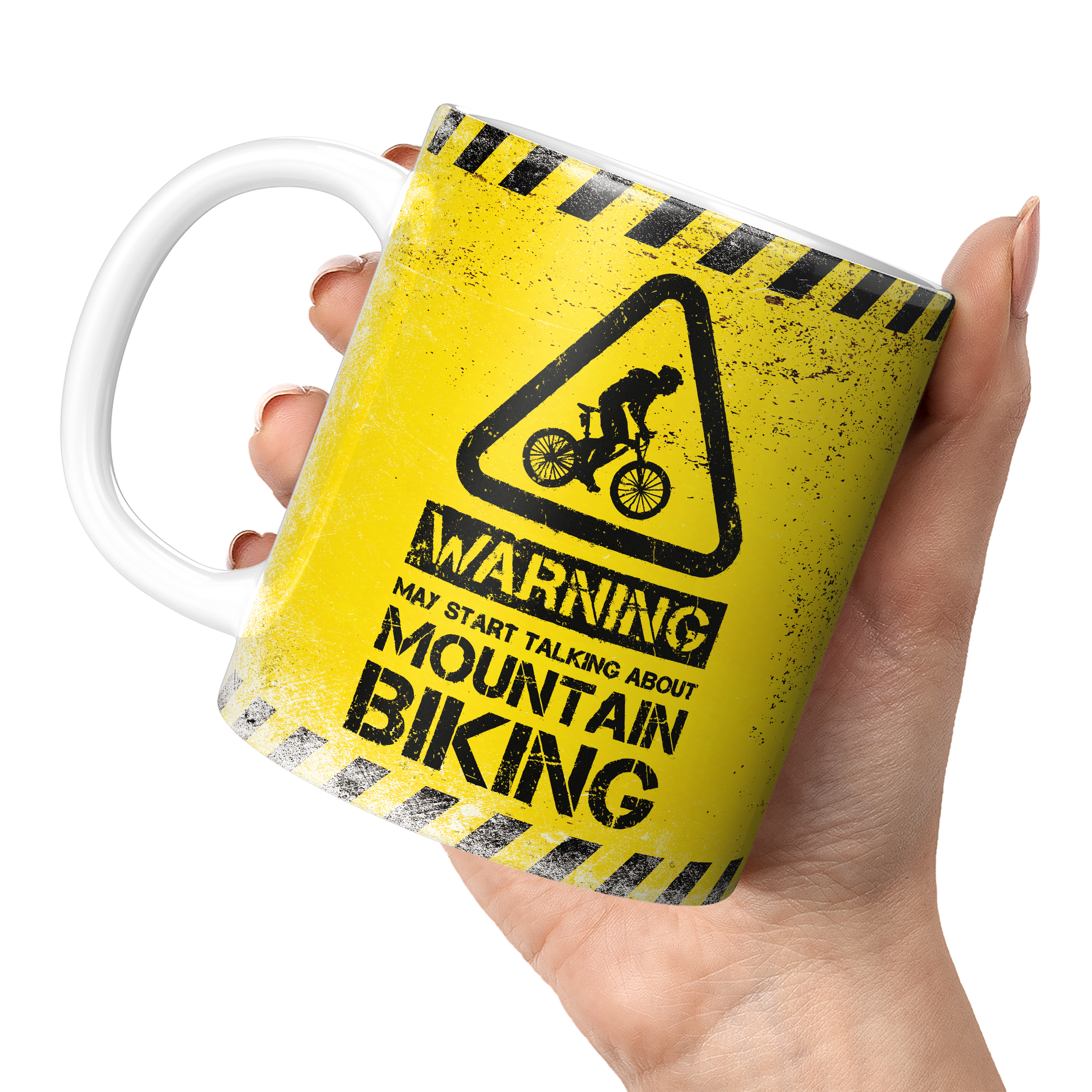 WARNING MAY START TALKING ABOUT MOUNTAIN BIKING 11oz NOVELTY MUG Mugs