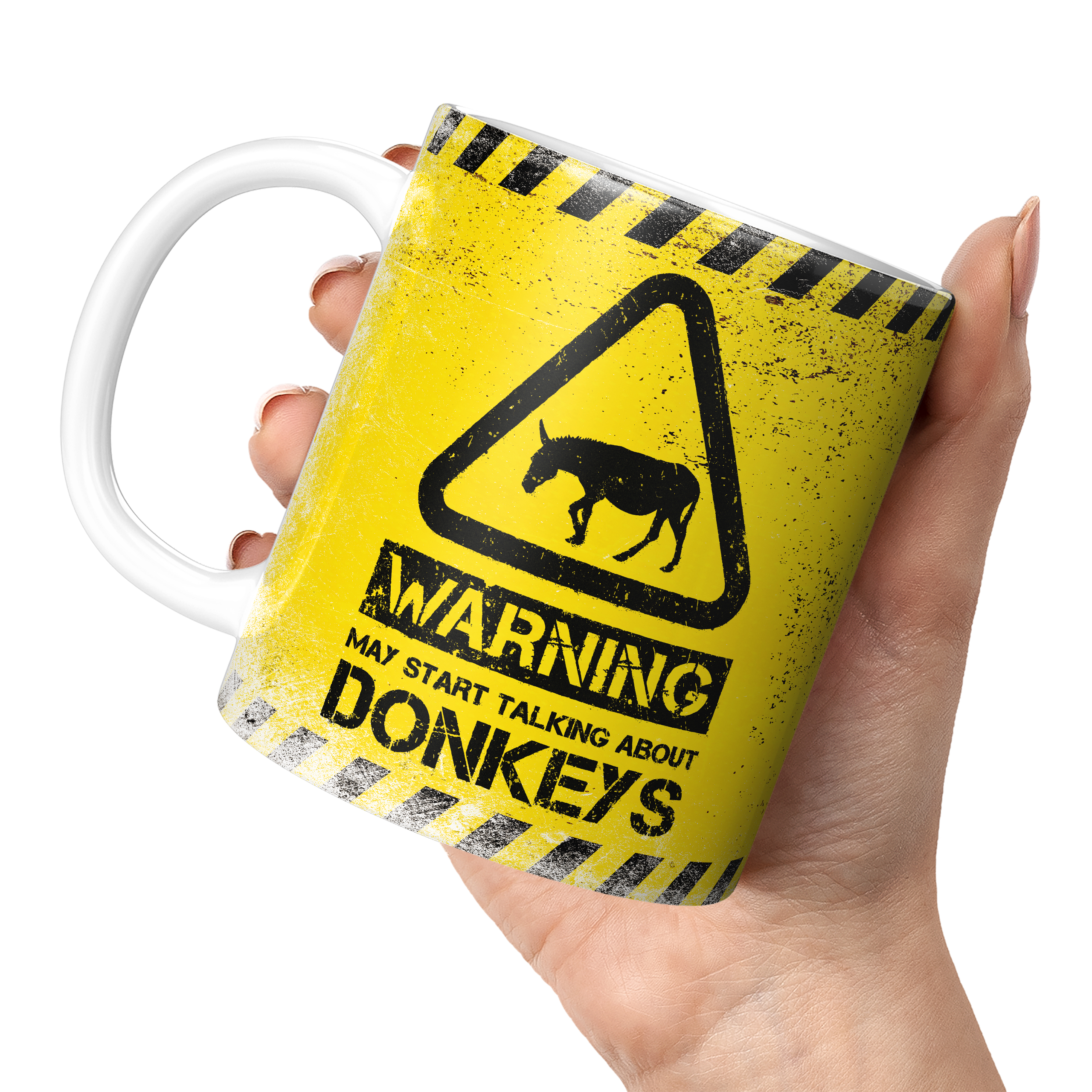 WARNING MAY START TALKING ABOUT DONKEYS 11oz NOVELTY MUG Mugs