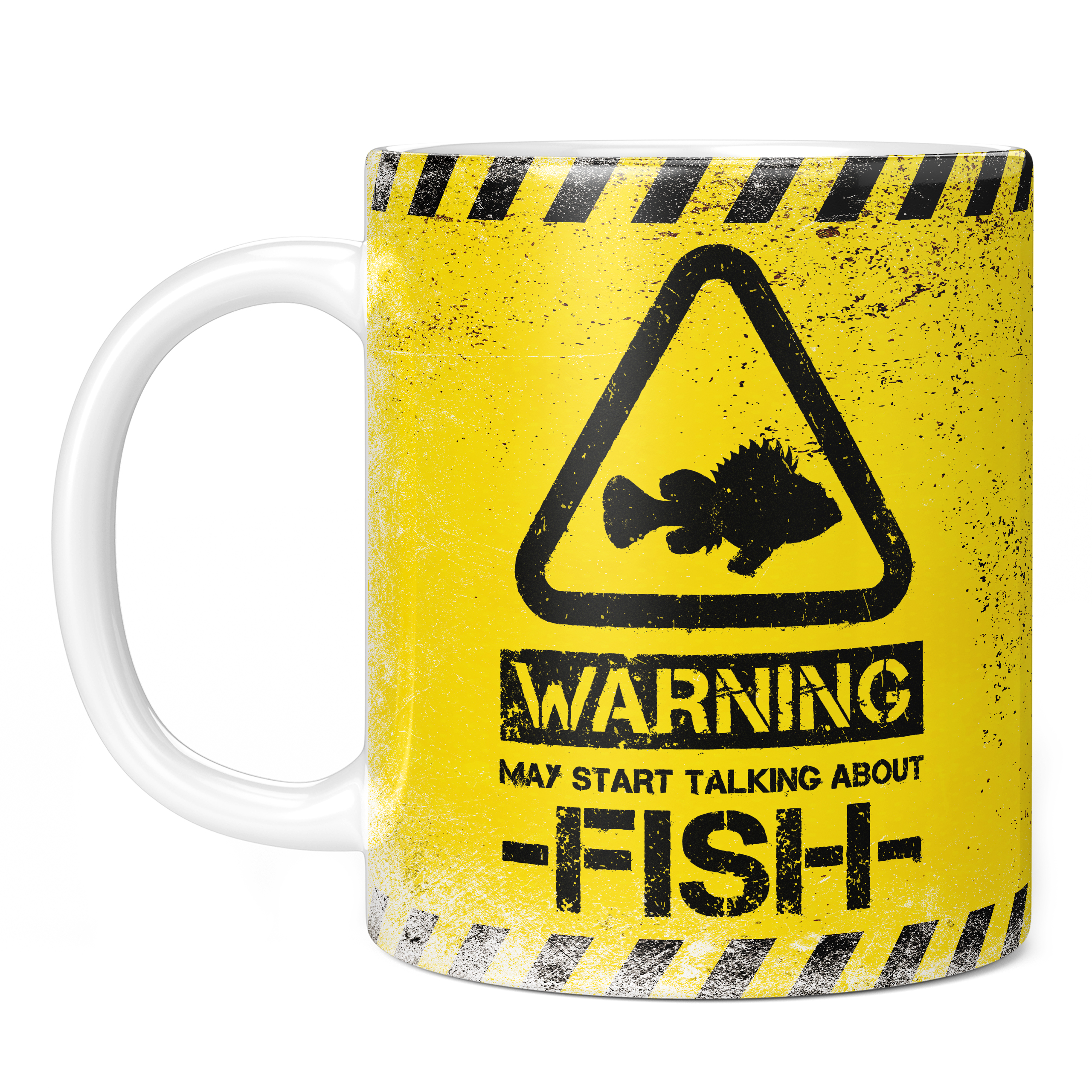 WARNING MAY START TALKING ABOUT FISH 11oz NOVELTY MUG Mugs
