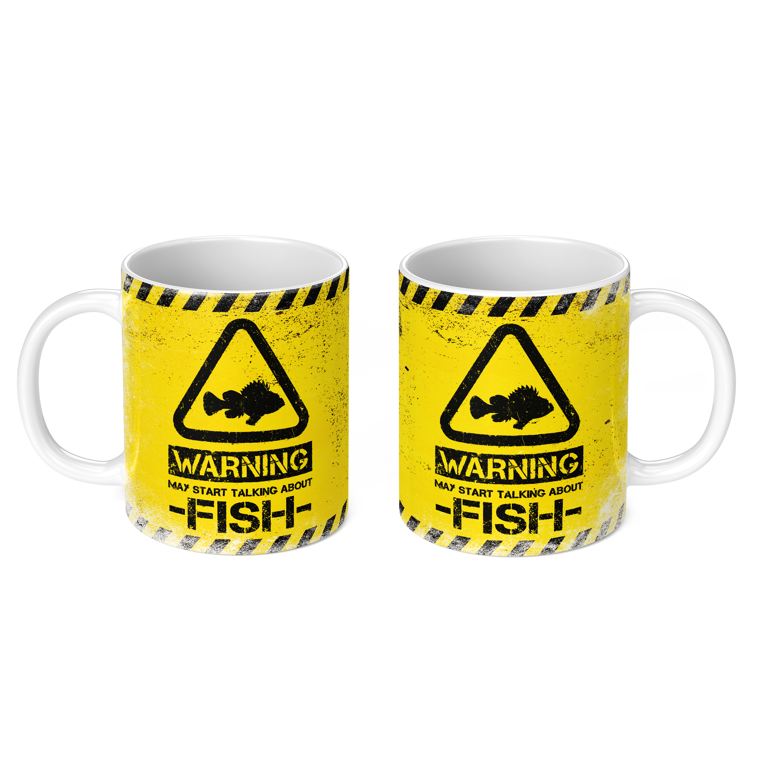 WARNING MAY START TALKING ABOUT FISH 11oz NOVELTY MUG Mugs