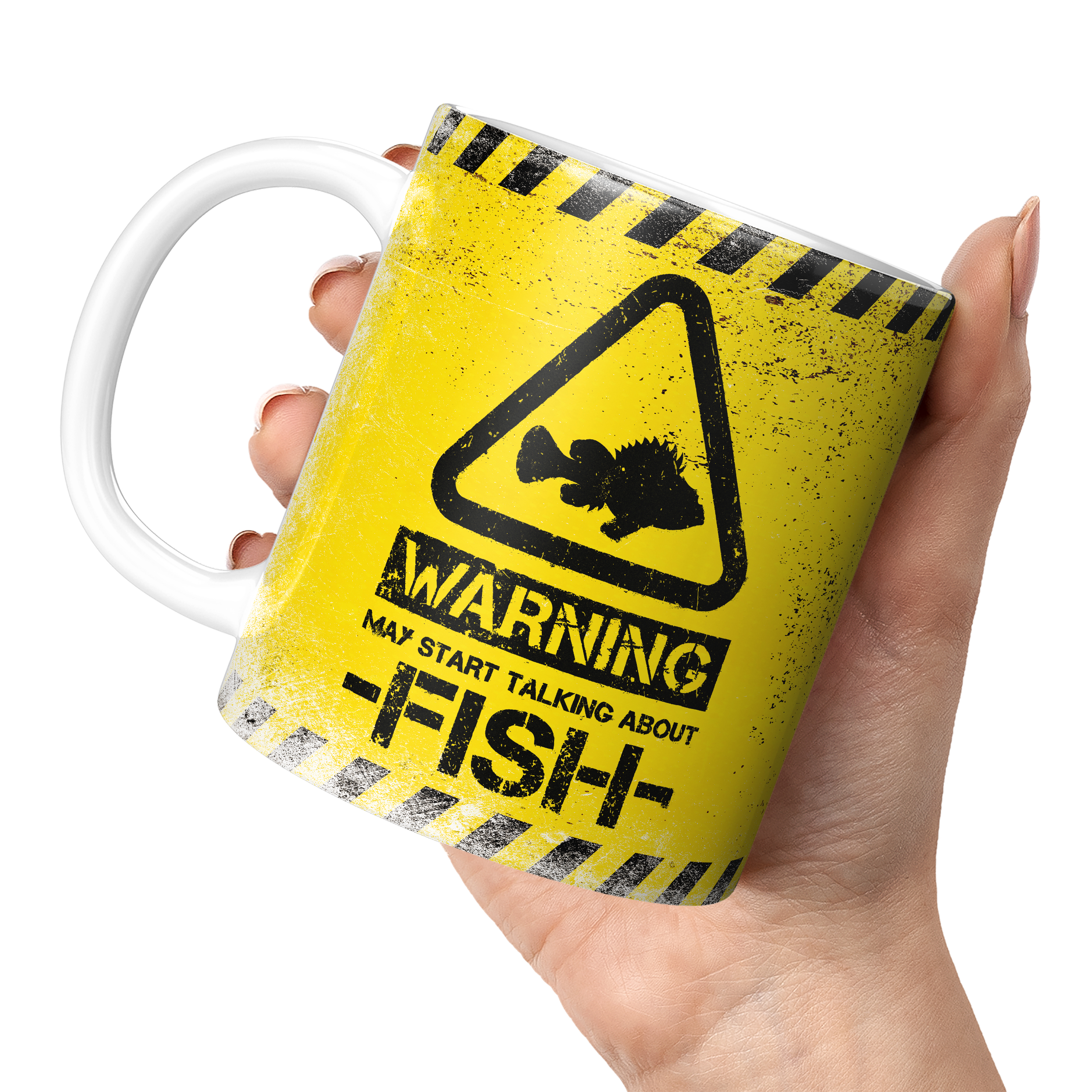 WARNING MAY START TALKING ABOUT FISH 11oz NOVELTY MUG Mugs