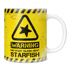WARNING MAY START TALKING ABOUT STARFISH 11OZ NOVELTY MUG