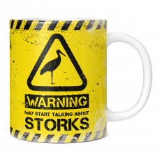 WARNING MAY START TALKING ABOUT STORKS 11OZ NOVELTY MUG